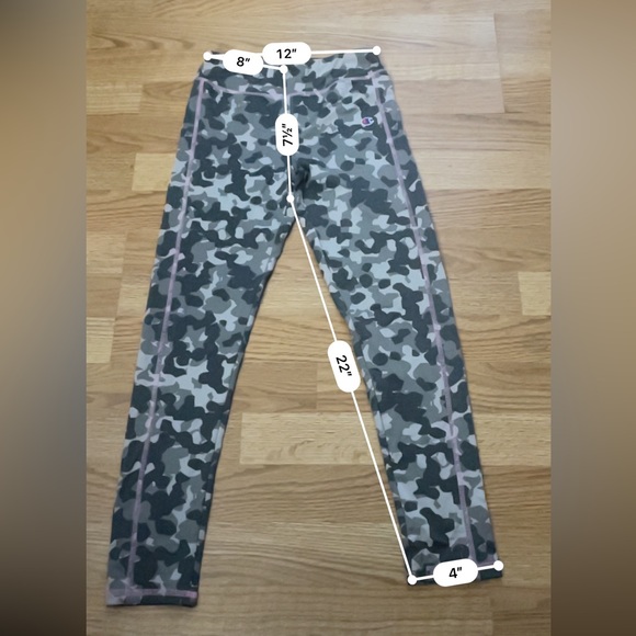 Champion Sport Camouflage leggings girls 10/12 gray activewear performance - Picture 7 of 7